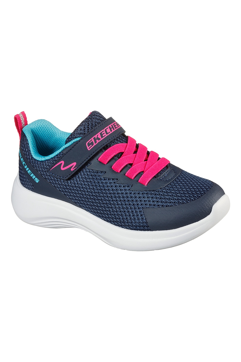 Skechers, Pantofi sport cu velcro Jammin' Jogger, Bleumarin/Fucsia