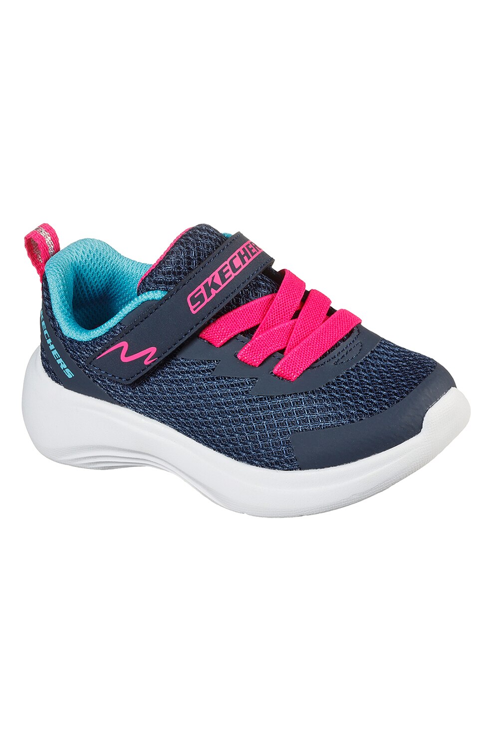 Skechers, Pantofi sport cu velcro Jammin' Jogger, Bleumarin/Fucsia