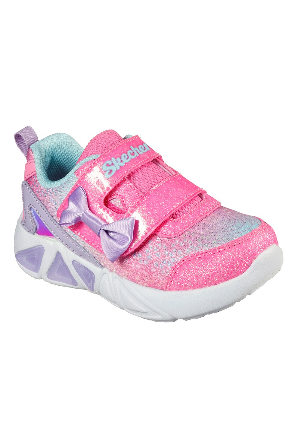 Skechers, Pantofi sport cu LED-uri Tri-Bright-Lil Gleam, Roz/Lila