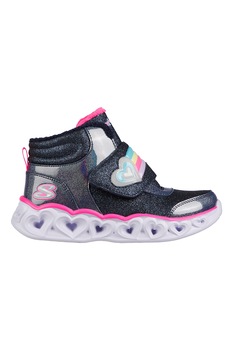 Skechers, Ghete cu aspect stralucitor Heart Lights Briliant Rainbo, Bleumarin inchis/Roz Skechers, Ghete cu aspect stralucitor Heart Lights Briliant Rainbo, Bleumarin inchis/Roz