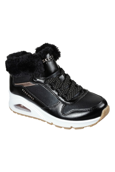 Skechers, Боти Uno Cozy On Air от еко кожа, Черен
