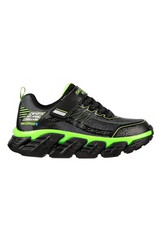 Skechers, Pantofi sport impermeabili Tech-Grip, Gri antracit/verde electric