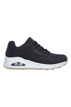 Skechers, Pantofi sport de piele ecologica cu logo Uno, Negru stins Skechers, Pantofi sport de piele ecologica cu logo Uno, Negru stins