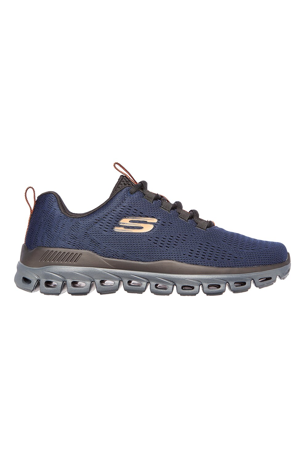 Skechers, Pantofi de plasa pentru fitness Glide-Step-Fasten, Bleumarin/Negru