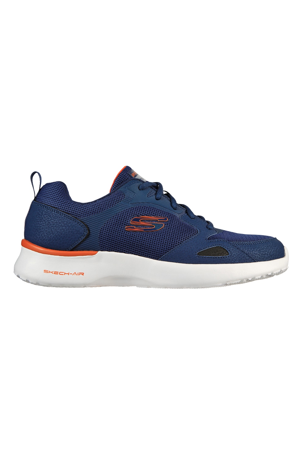 Skechers, Pantofi sport de piele cu insertii de plasa Dynamight, Albastru inchis