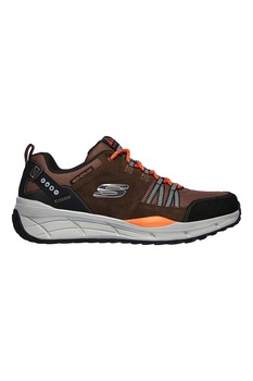 Skechers, Pantofi cu insertii de piele intoarsa pentru trekking Equalizer 4.0, Maro/Negru/Oranj Skechers, Pantofi cu insertii de piele intoarsa pentru trekking Equalizer 4.0, Maro/Negru/Oranj