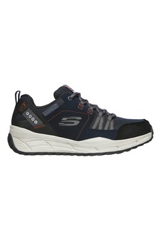 Skechers, Pantofi cu insertii de piele intoarsa pentru trekking Equalizer 4.0, Bleumarin/Negru/Gri