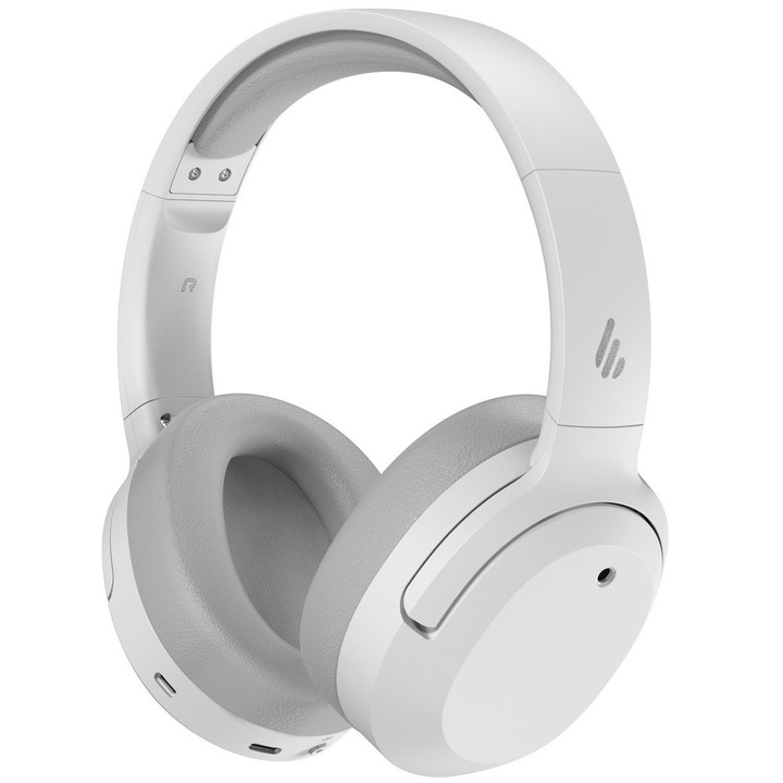 Casti wireless, Edifier, W820NB, On-Ear, Alb, Bluetooth 5.0,Tehnologie anulare zgomot ANC, Functionare pana la 49 h