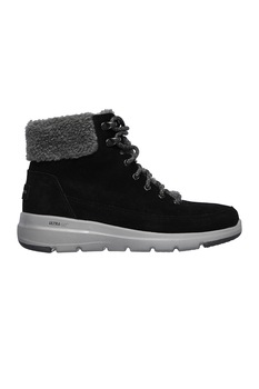 Skechers, Ghete de piele intoarsa cu garnitura de blana sintetica Glacial Ultra, Negru/Gri Skechers, Ghete de piele intoarsa cu garnitura de blana sintetica Glacial Ultra, Negru/Gri