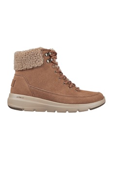 Skechers, Ghete de piele intoarsa cu garnitura de blana sintetica Glacial Ultra, Maro caramel Skechers, Ghete de piele intoarsa cu garnitura de blana sintetica Glacial Ultra, Maro caramel