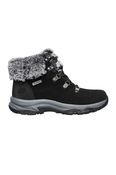 Skechers, Ghete impermeabile de piele intoarsa cu garnituri de blana sintetica Trego - Falls, Negru/Gri Skechers, Ghete impermeabile de piele intoarsa cu garnituri de blana sintetica Trego - Falls, Negru/Gri