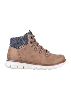 Skechers, Ghete cu garnitura contrastanta Synergy, Maro camel Skechers, Ghete cu garnitura contrastanta Synergy, Maro camel
