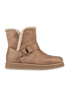 Skechers, Ghete fara inchidere cu captuseala din material teddy Keepsakes 2.0 Cabin Feels, Maro camel Skechers, Ghete fara inchidere cu captuseala din material teddy Keepsakes 2.0 Cabin Feels, Maro camel
