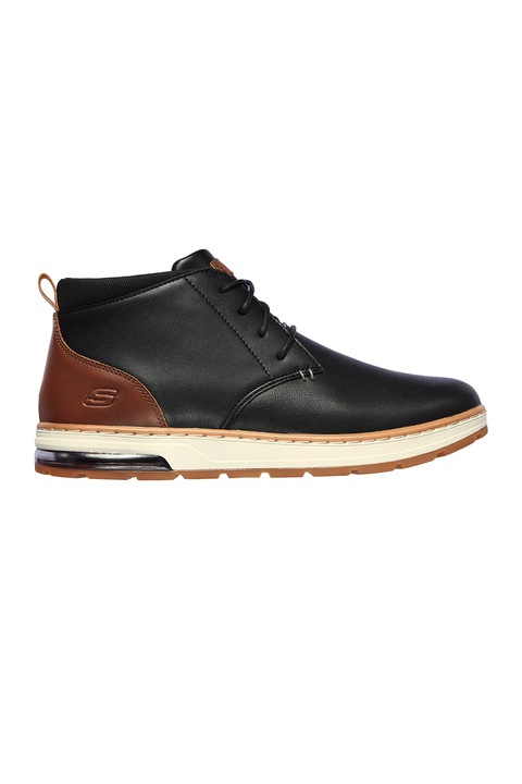 Skechers, Спортно-елегантни обувки Evenston Renli от еко кожа, Черен