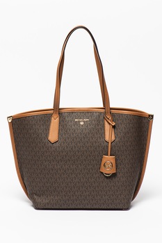 Michael Kors, Geanta shopper cu model monograma Jane, Maro inchis Michael Kors, Geanta shopper cu model monograma Jane, Maro inchis