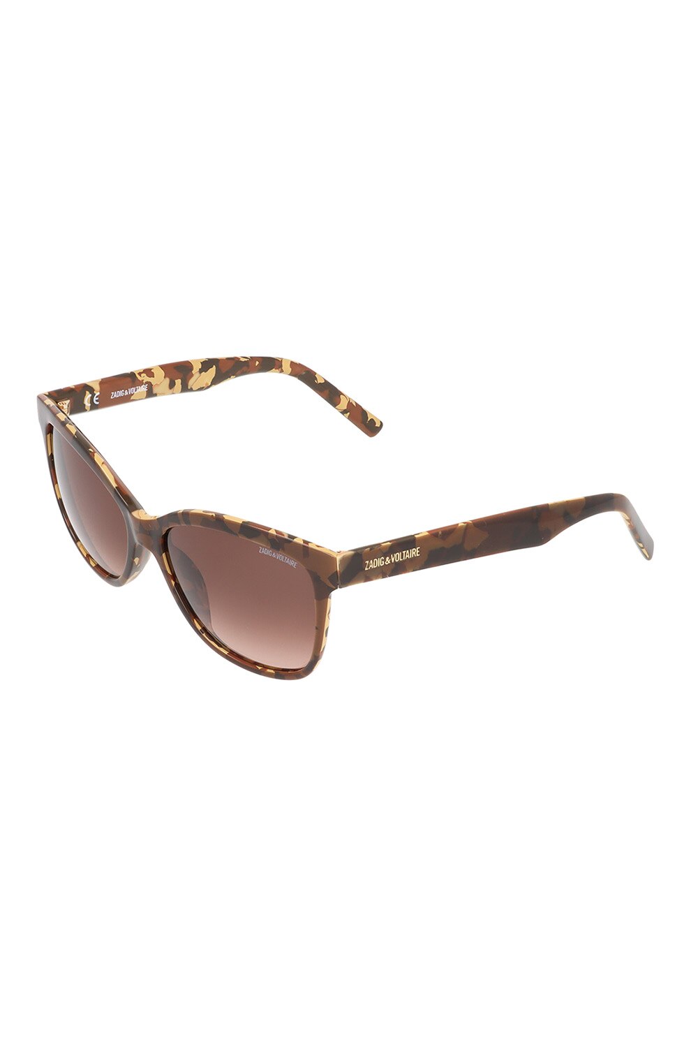 Zadig & voltaire, Ochelari de soare patrati cu lentile in degrade, Maro/Portocaliu, 55-16-145 Standard