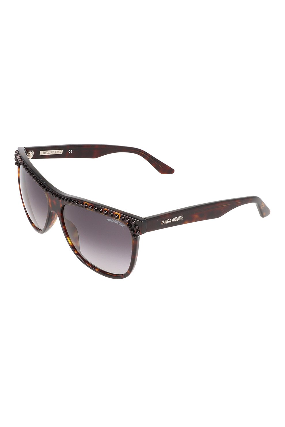 Zadig & voltaire, Ochelari de soare patrati cu lentile in degrade, Maro/Oranj/Gri hematit, 59-14-140 Standard