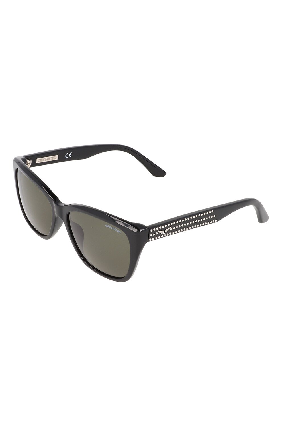 Zadig & voltaire, Ochelari de soare cat-eye, Negru/Argintiu, 55-16-140 Standard