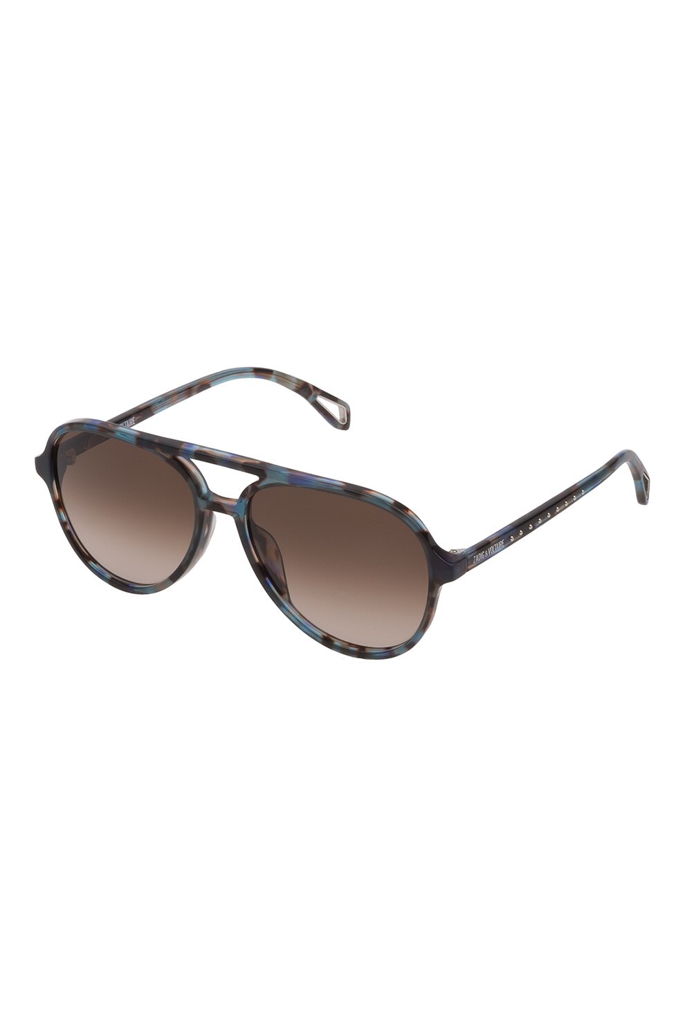 Zadig & voltaire, Ochelari de soare aviator cu lentile in degrade, Bleumarin/Maro, 56-15-140 Standard
