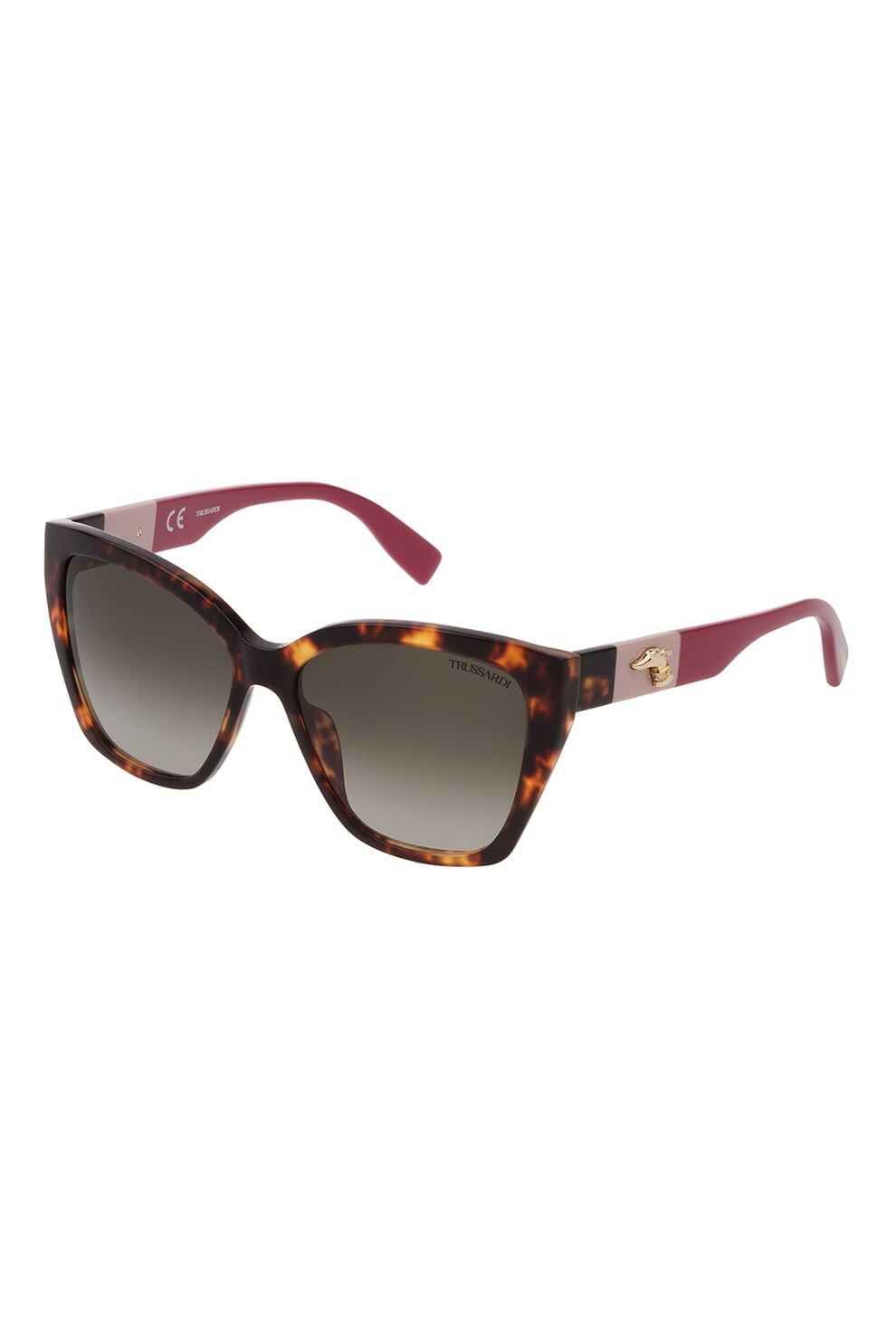 Trussardi, Ochelari de soare cu lentile in degrade, Maro/Oranj/Roz, 56-15-140 Standard