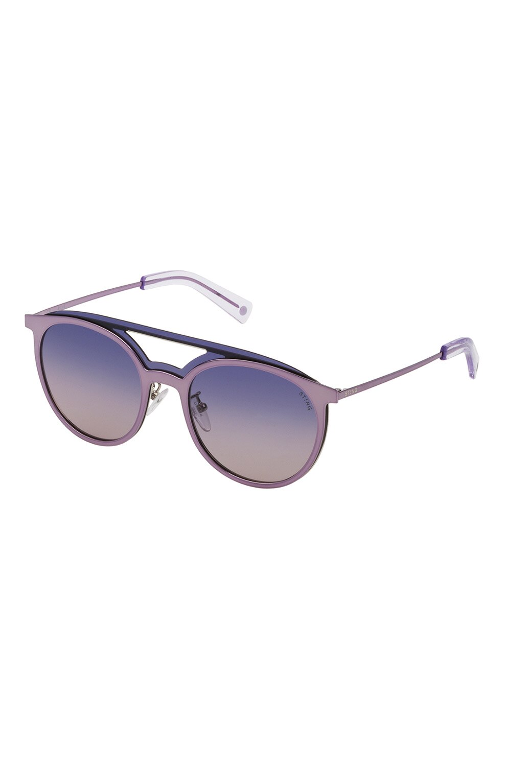 STING, Ochelari de soare rotunzi unisex cu rama metalica, Violet, 99-00-145 Standard