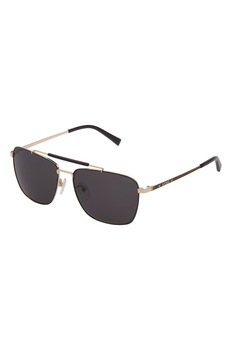 STING, Ochelari de soare unisex cu rama metalica, Auriu/Negru, 56-15-145 Standard STING, Ochelari de soare unisex cu rama metalica, Auriu/Negru, 56-15-145 Standard