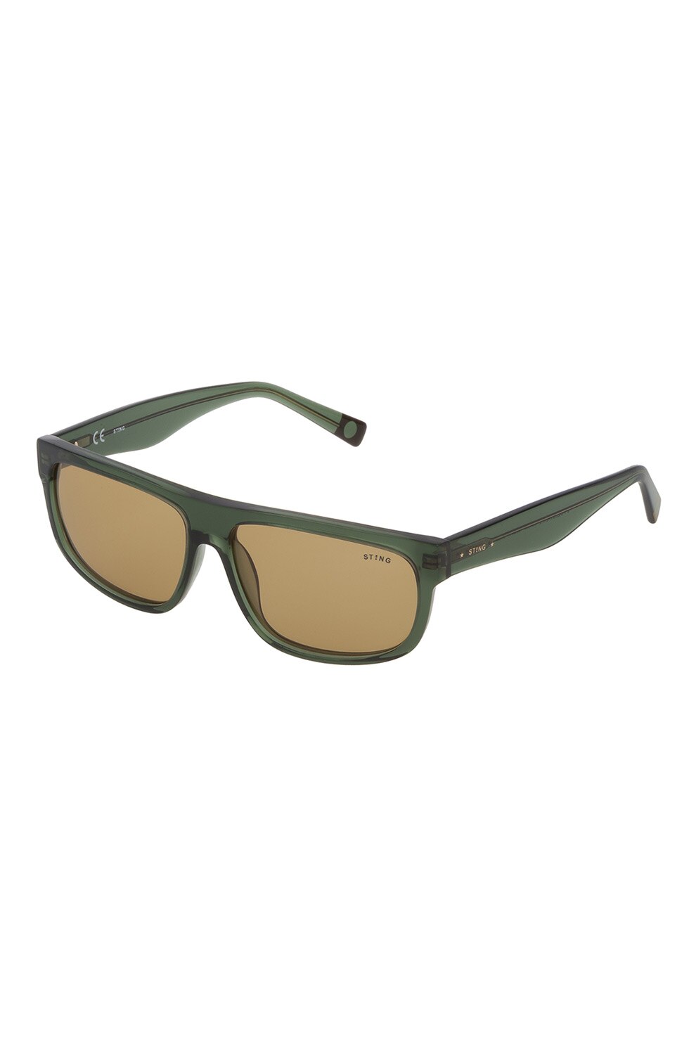 STING, Ochelari de soare unisex cu lentile uni, Verde, 59-14-140 Standard