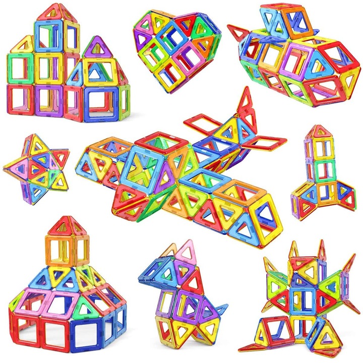 Set constructie 68 piese, ABS, Multicolor, 3+