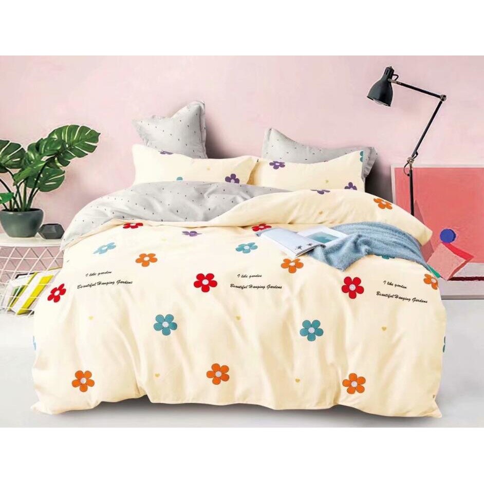 Set complet de lenjerie pentru pat dublu , din finet, cu 4 fete de perna, Evia Home FN010/51