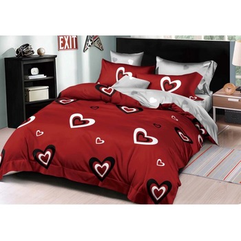 Set complet de lenjerie pentru pat dublu , din finet, cu 4 fete de perna, Evia Home FN010/53 Set complet de lenjerie pentru pat dublu , din finet, cu 4 fete de perna, Evia Home FN010/53