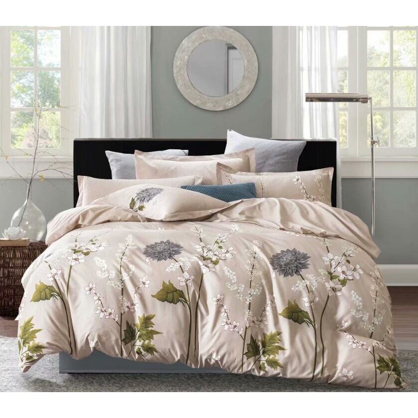 Set complet de lenjerie pentru pat dublu , din finet, cu 4 fete de perna, Evia Home FN010/59