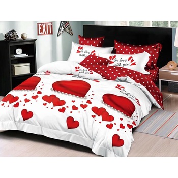 Set complet de lenjerie pentru pat dublu , din finet, cu 4 fete de perna, Evia Home FN010/49 Set complet de lenjerie pentru pat dublu , din finet, cu 4 fete de perna, Evia Home FN010/49