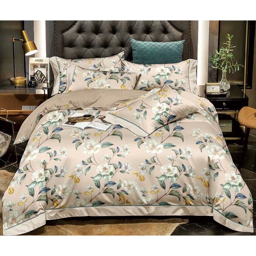 Set complet de lenjerie pentru pat dublu , din finet, cu 4 fete de perna, Evia Home FN010/72