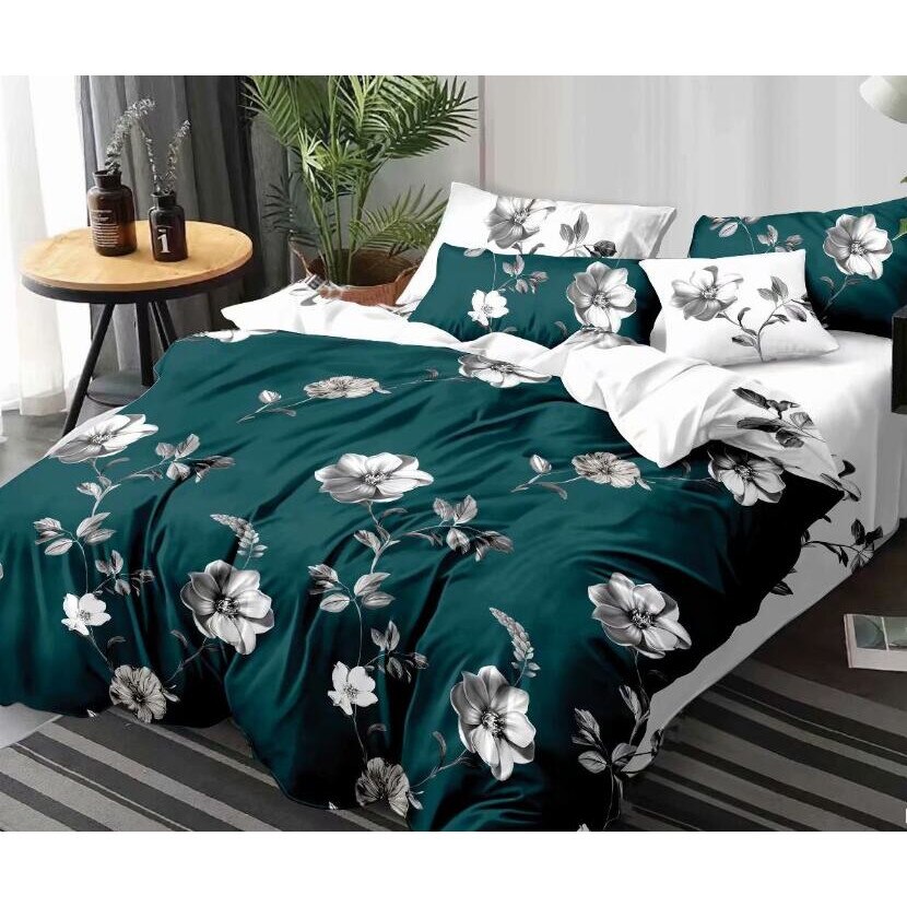 Set complet de lenjerie pentru pat dublu , din finet, cu 4 fete de perna, Evia Home FN010/44