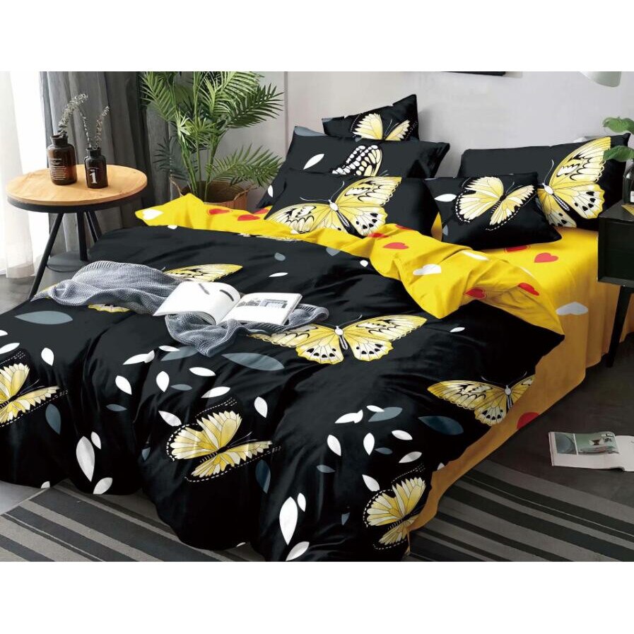 Set complet de lenjerie pentru pat dublu , din finet, cu 4 fete de perna, Evia Home FN010/46