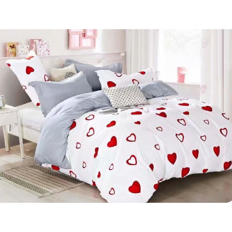 Set complet de lenjerie pentru pat dublu , din finet, cu 4 fete de perna, Evia Home FN010/54