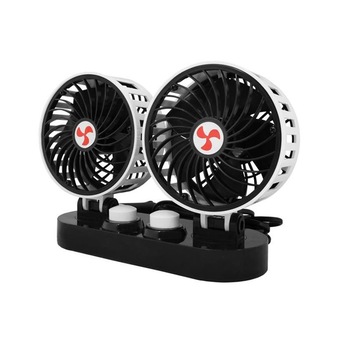 Ventilator auto dublu cu functie de racire aer, 24W, Alb Negru, BBL2802 Ventilator auto dublu cu functie de racire aer, 24W, Alb Negru, BBL2802