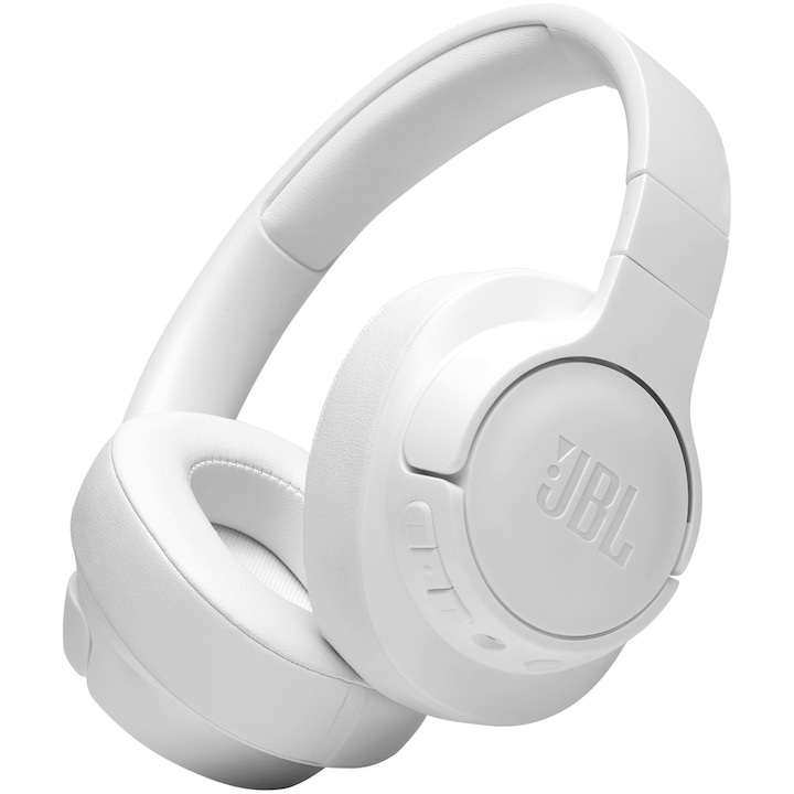JBL Tune 710BT vezeték nélküli over-ear fejhallgató, Bluetooth, 50H akkumulátor, tiszta basszus hangzás, mikrofon, fehér