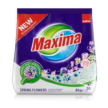 Detergent pudra Sano Maxima Spring Flowers, 20 spalari, 2 kg Detergent pudra Sano Maxima Spring Flowers, 20 spalari, 2 kg