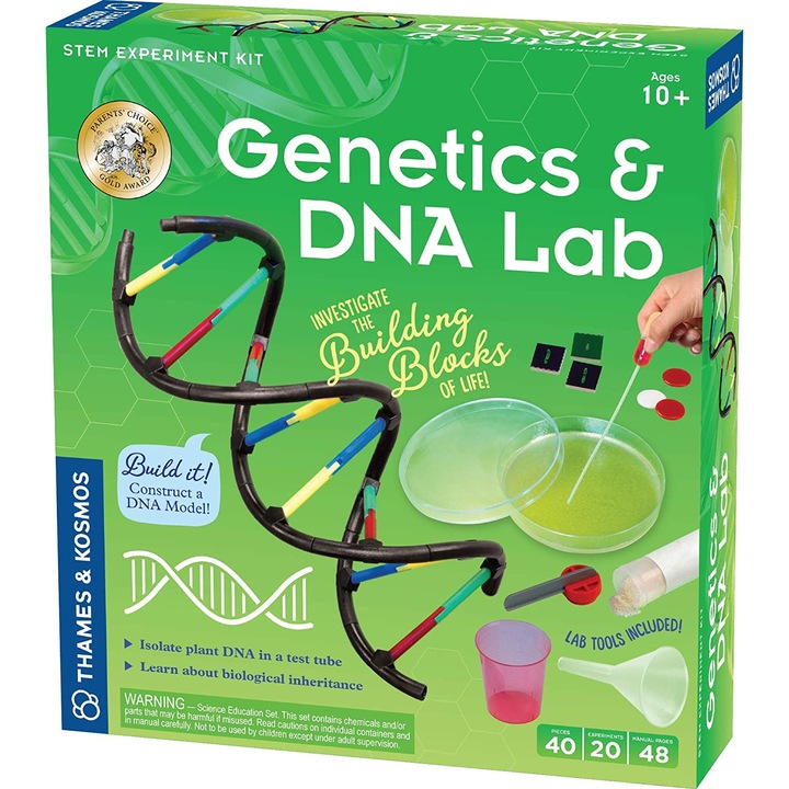 Генетика и ДНК Thames & Kosmos, Забавна лаборатория, 20 експеримента, 10+г