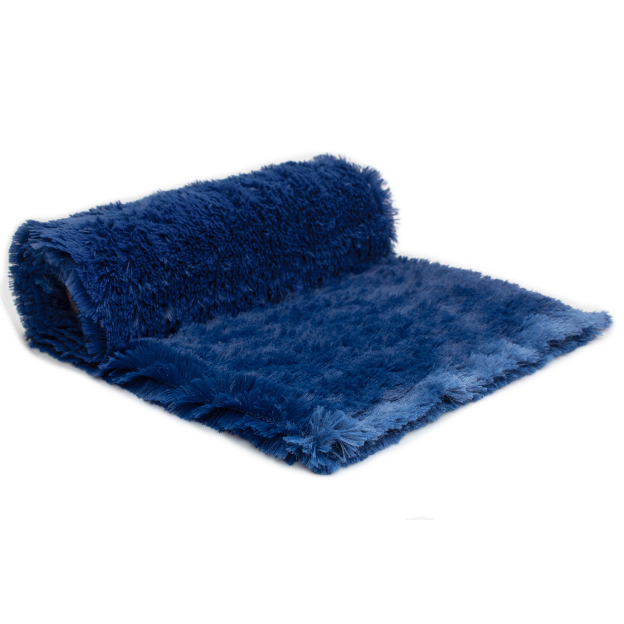 Tricotaje Polare blana, Par Minky Shaggy 18 mm, culoare Albastru roial, dimensiune 50 x 160 cm