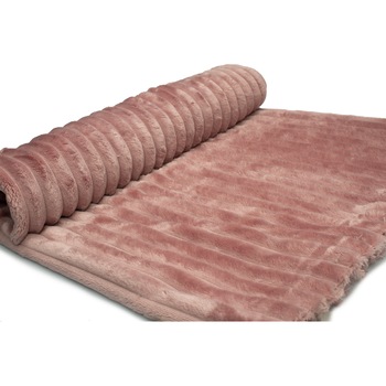 Tricotaje Polare blana, Minky cu dungi, culoare Roz murdar, dimensiune 50 x 160 cm Tricotaje Polare blana, Minky cu dungi, culoare Roz murdar, dimensiune 50 x 160 cm
