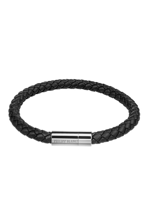 Philipp Blanc, Fonott bőrkarkötő, Fekete/Ezüstszín