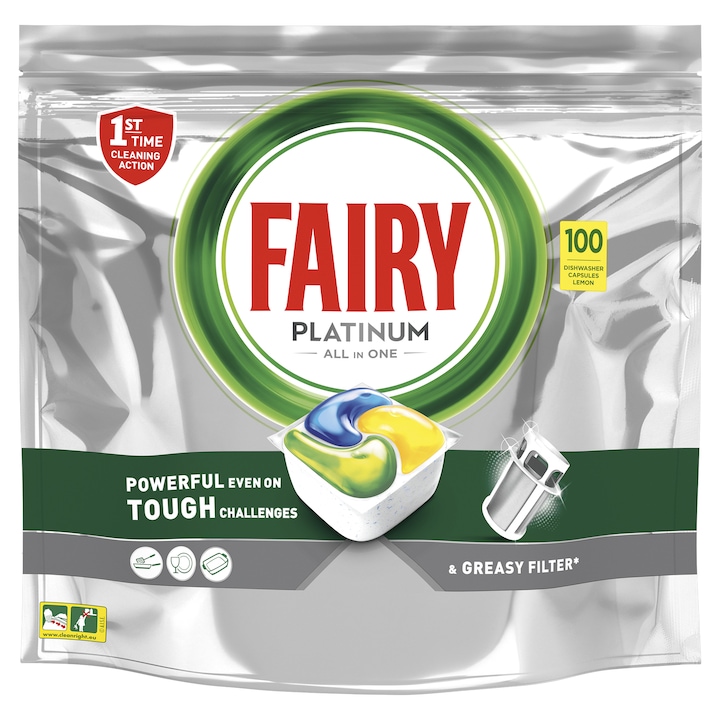 Препарат за съдомиялна машина Fairy Platinum, 100 таблетки