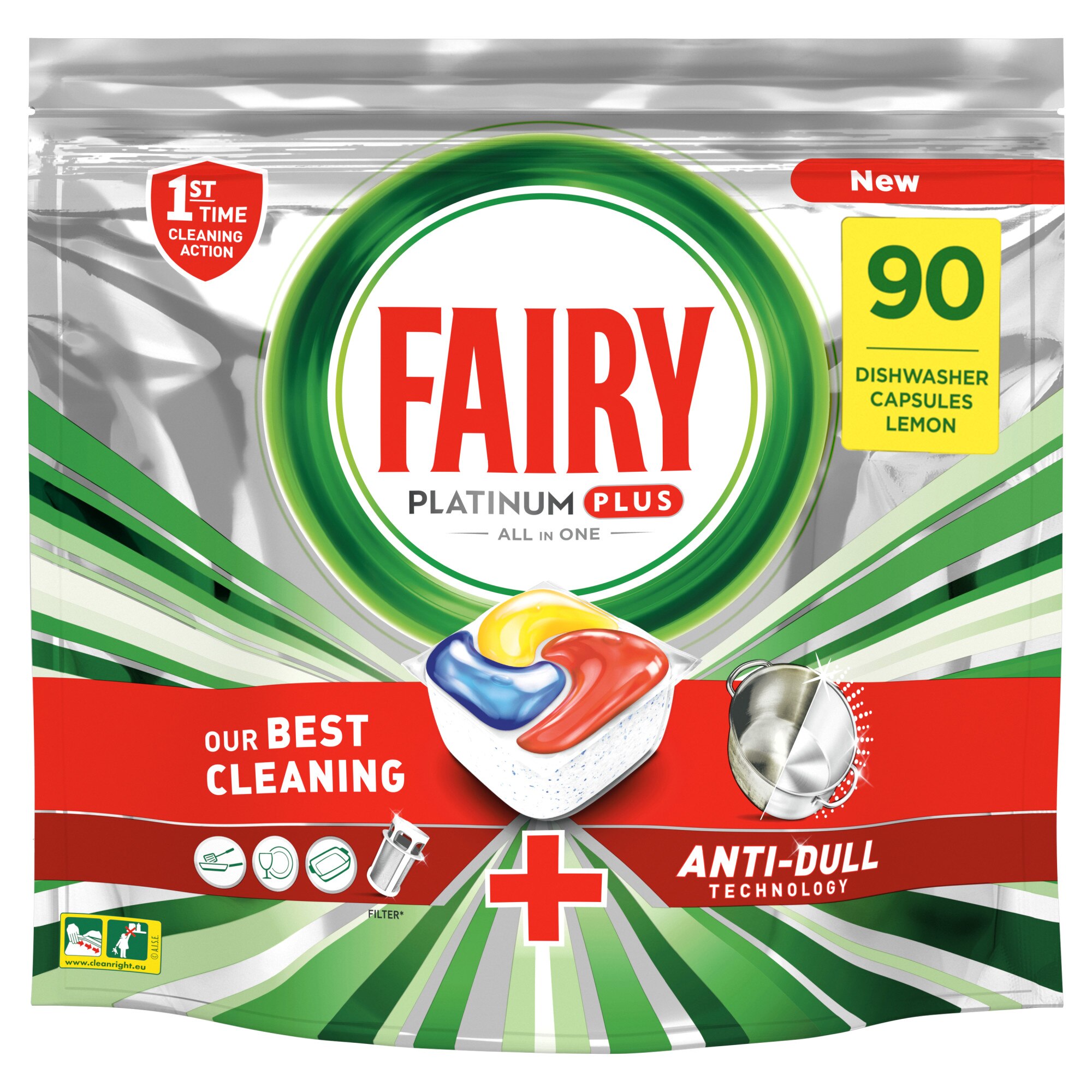 Detergent pentru masina de spalat vase Fairy Platinum Plus, 90 spalari