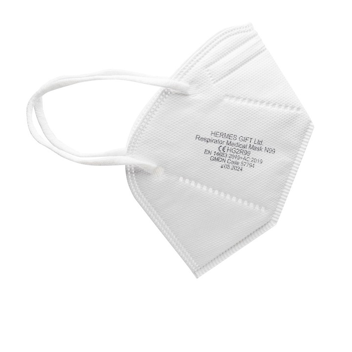 Hermes Gift Légzésvédő maszk készlet, 20 db, IIR típus, 5 réteges, Fehér
