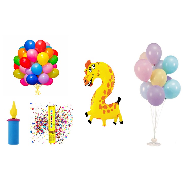 Set baloane aniversare , 2 ani , 60buc