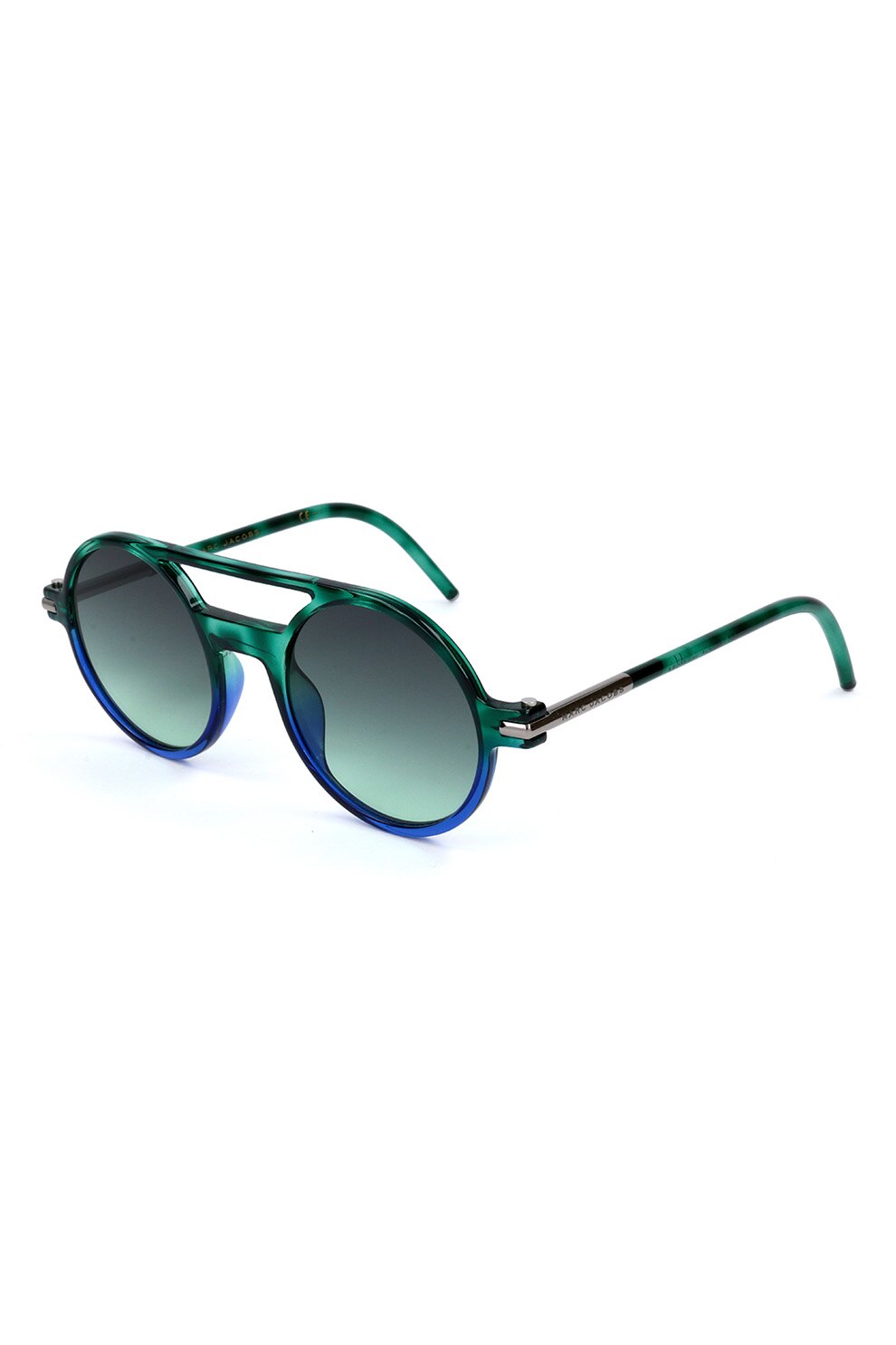 Marc Jacobs, Ochelari de soare rotunzi unisex cu lentile in degrade, verde persan, albastr incis, 48-21-150 Standard