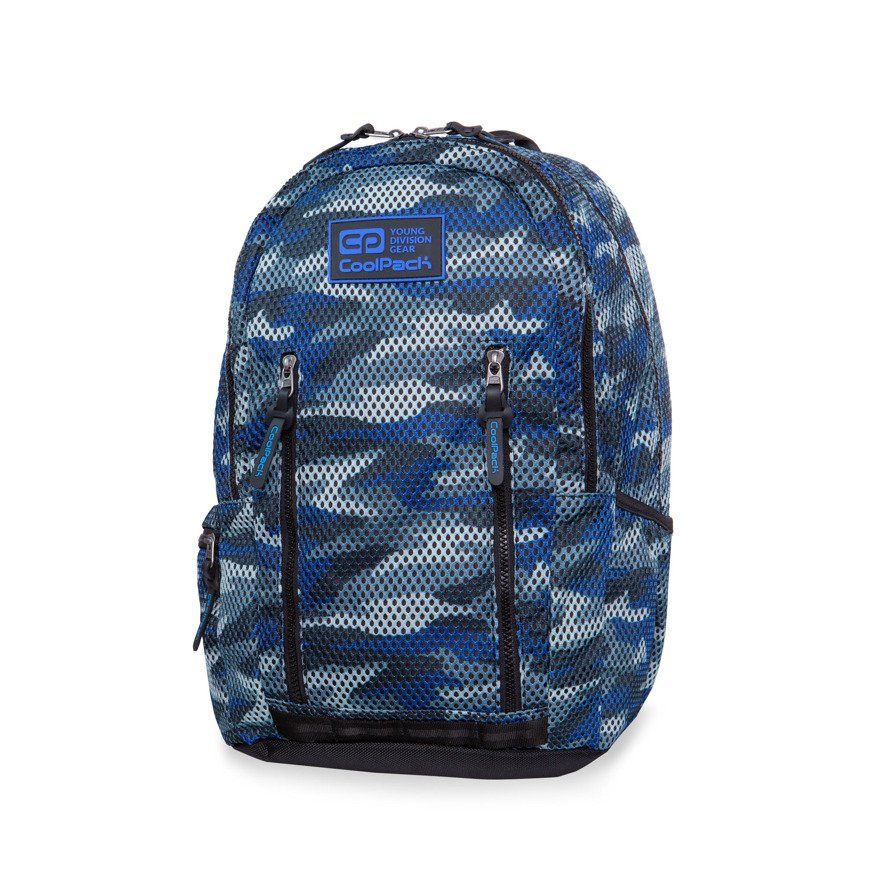 Ghiozdan scoala CoolPack Impact II Camo Mesh Grey, 30 x 46 x 15 cm, Multicolor