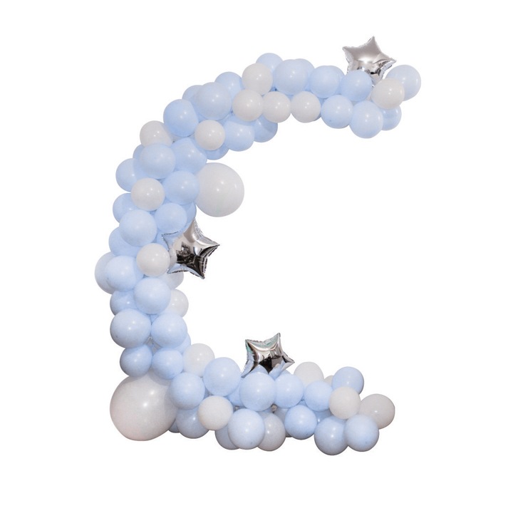 Комплект балони за арка, Бял/Син
